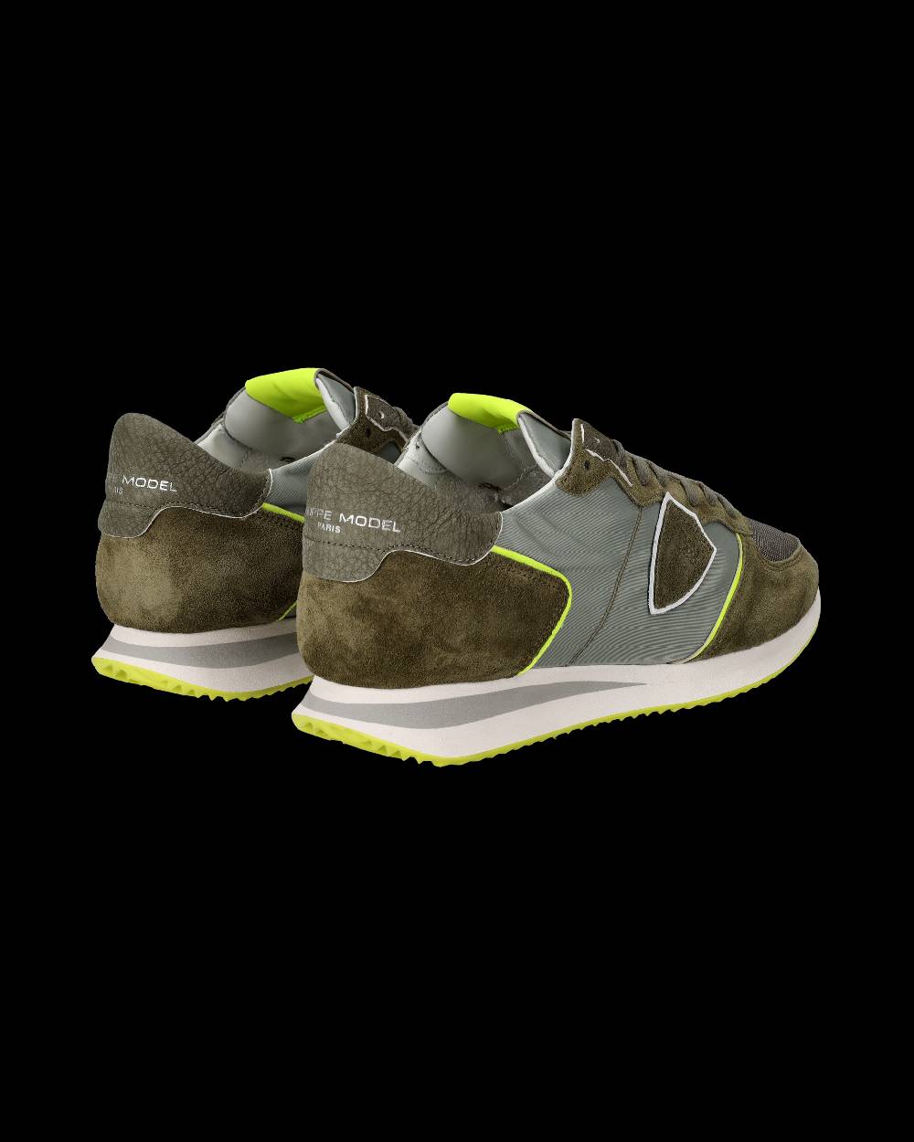 Philippe Model Sneakers Trpx da Uomo Verde militare e Gialle in Tessuto Tecnico Sconto