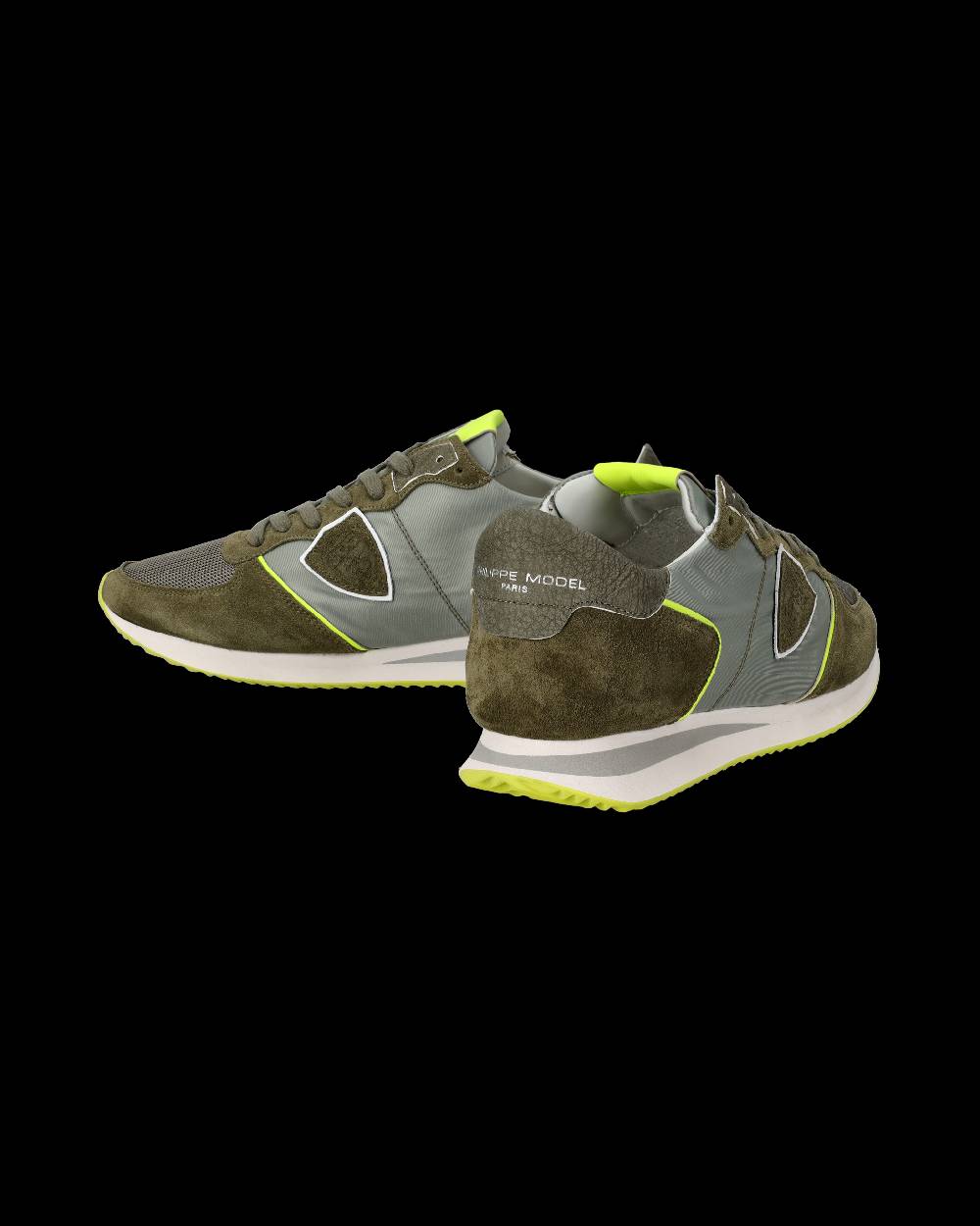Philippe Model Sneakers Trpx da Uomo Verde militare e Gialle in Tessuto Tecnico Sconto