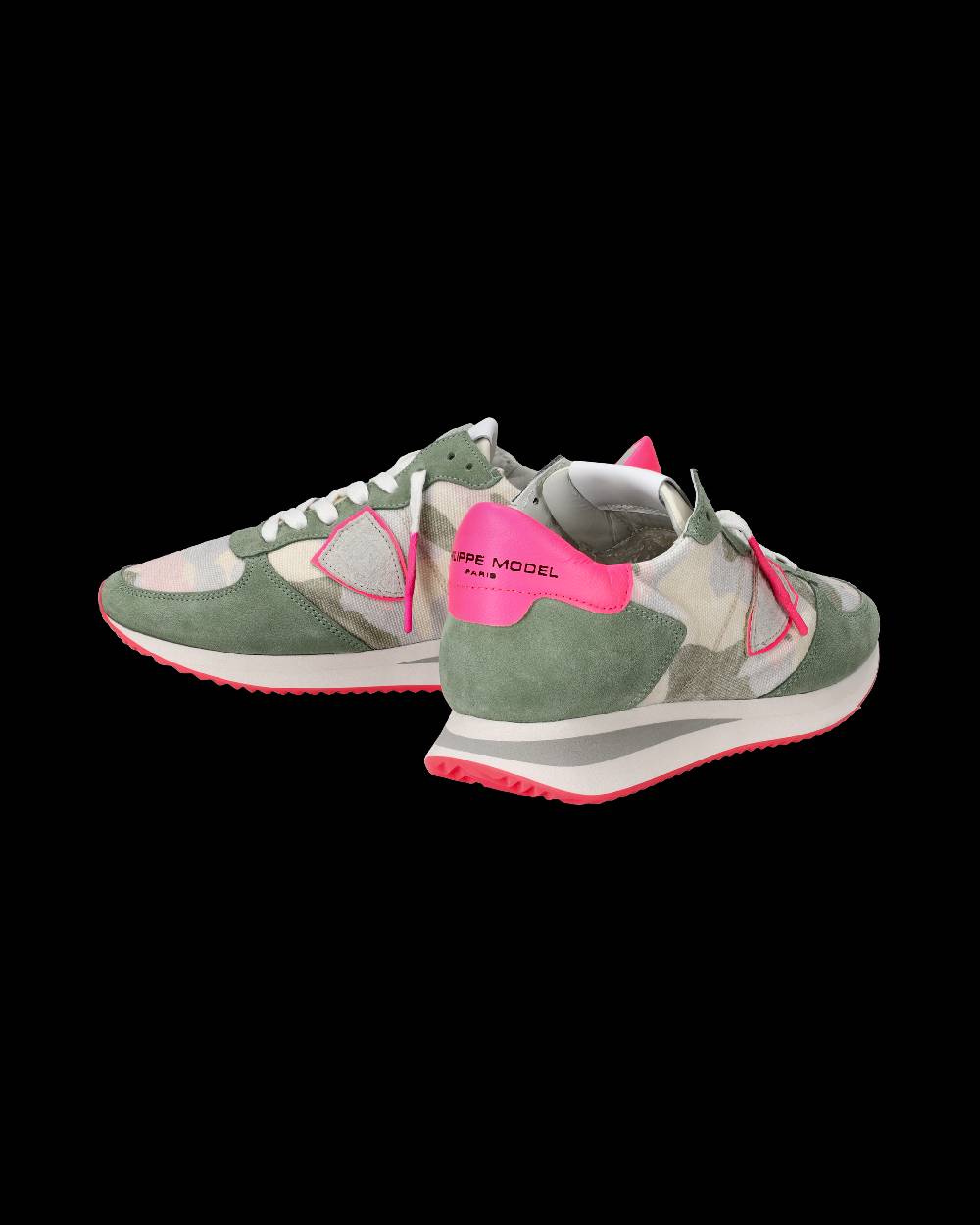 Philippe Model Sneakers Trpx da Donna Verde Camouflage in Tessuto Tecnico 2025