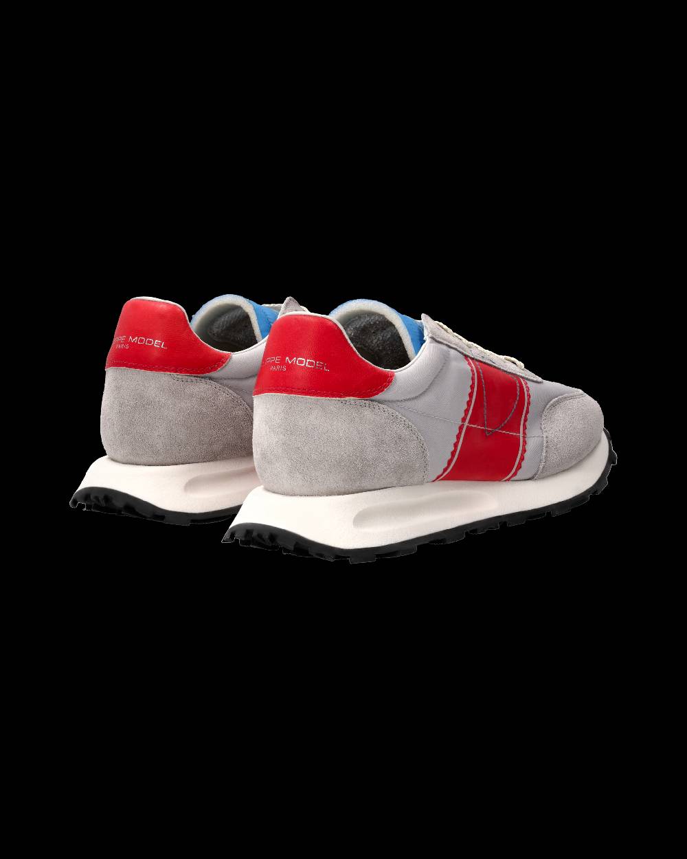 Philippe Model Sneaker Running Tour Uomo, Grigio e Rosso Spedizione Gratuita