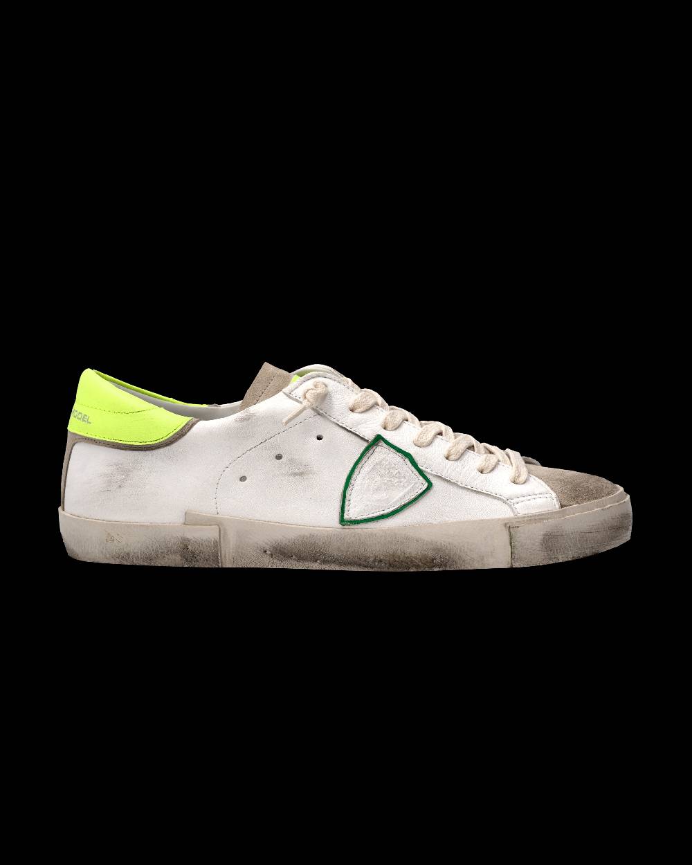 Philippe Model Sneaker Prsx Uomo, Bianco e Giallo Fluo Promozione