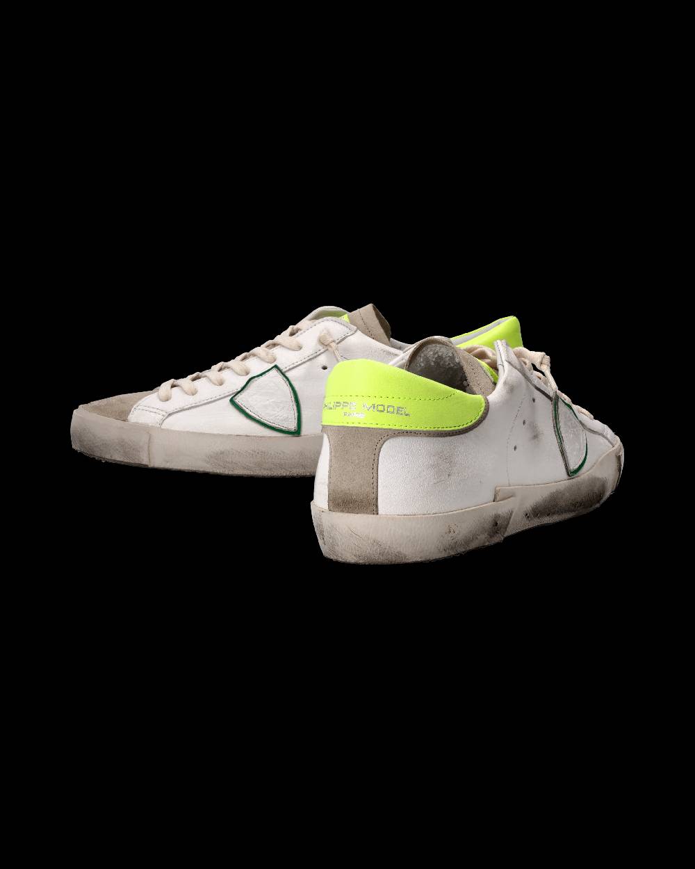 Philippe Model Sneaker Prsx Uomo, Bianco e Giallo Fluo Promozione