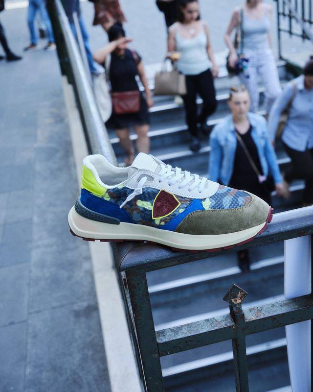 Philippe Model Sneaker running basse Antibes uomo - camouflage, verde e giallo Outlet