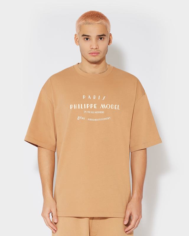 Philippe Model T-Shirt Maurice da Uomo Marrone in Jersey