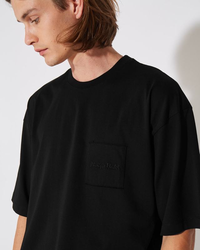 Philippe Model T-Shirt Maurice da Uomo Nera in Jersey Vendite Flash
