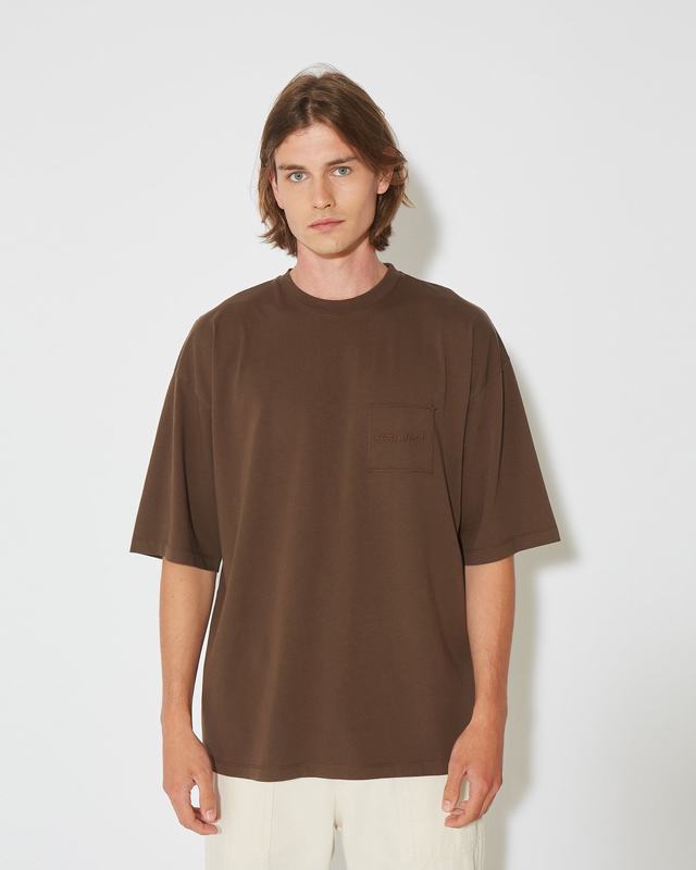 Philippe Model T-Shirt Maurice da Uomo Marrone Noce in Jersey