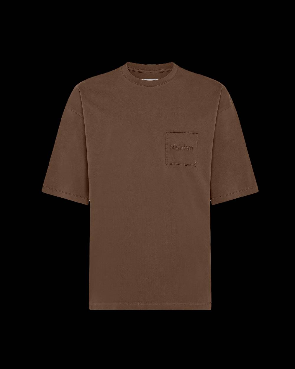 Philippe Model T-Shirt Maurice da Uomo Marrone Noce in Jersey Nuova