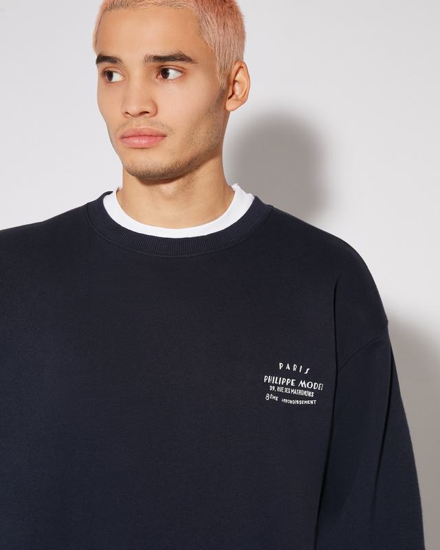 Philippe Model Felpa girocollo Benjamin da Uomo Blu in Jersey 2025