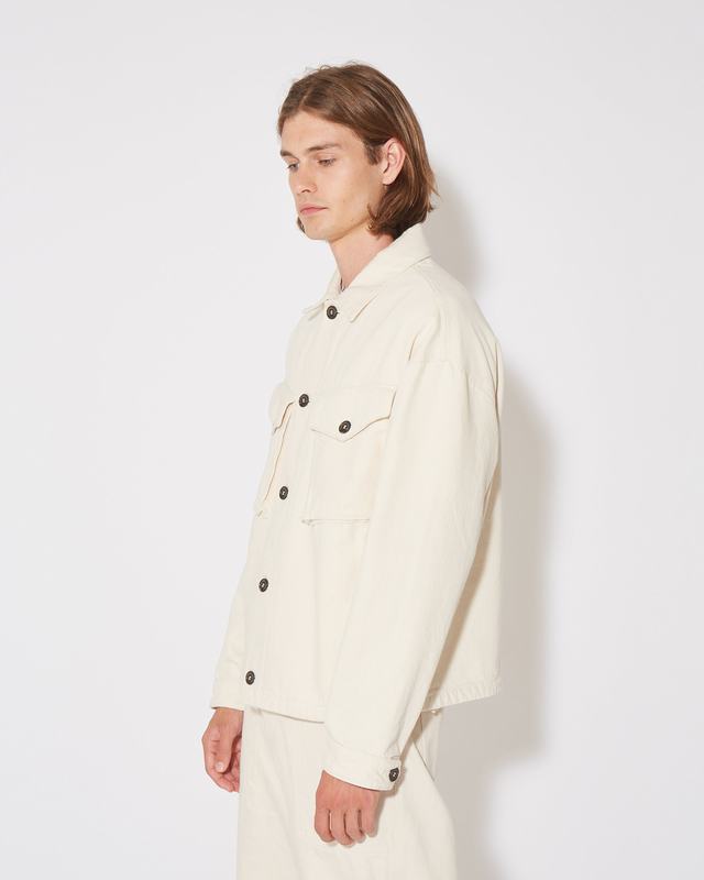 Philippe Model Giacca GERARD da Uomo Beige ecru in Bull Denim Nuovo