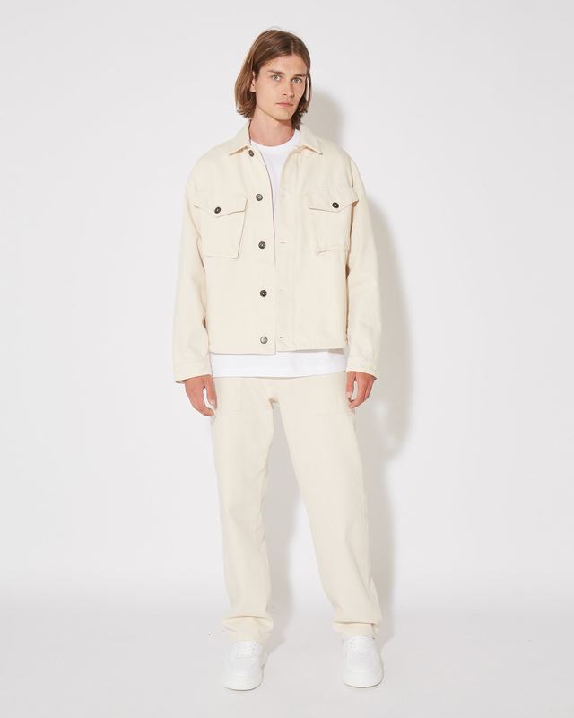 Philippe Model Giacca GERARD da Uomo Beige ecru in Bull Denim Nuovo