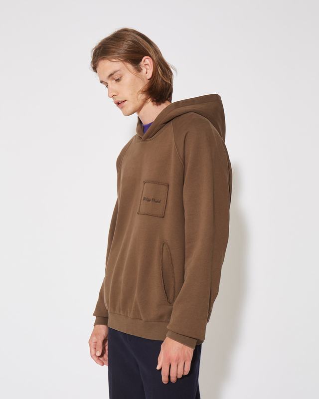 Philippe Model Felpa con cappuccio JEAN da Uomo Marrone in Jersey Spedizione Gratuita
