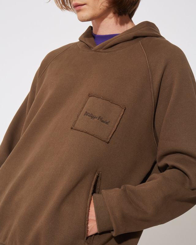 Philippe Model Felpa con cappuccio JEAN da Uomo Marrone in Jersey Spedizione Gratuita