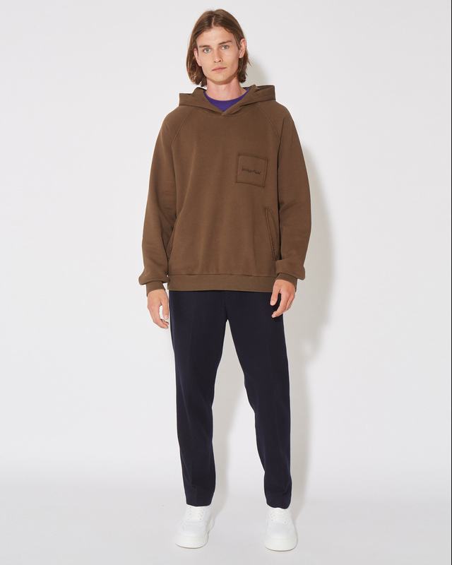 Philippe Model Felpa con cappuccio JEAN da Uomo Marrone in Jersey Spedizione Gratuita