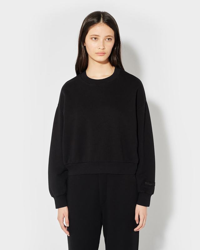 Philippe Model Felpa Cropped Beatrice da Donna Nera in Jersey
