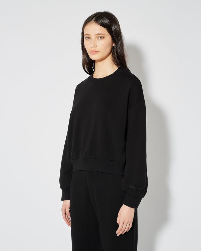 Philippe Model Felpa Cropped Beatrice da Donna Nera in Jersey Soddisfazione Garantita
