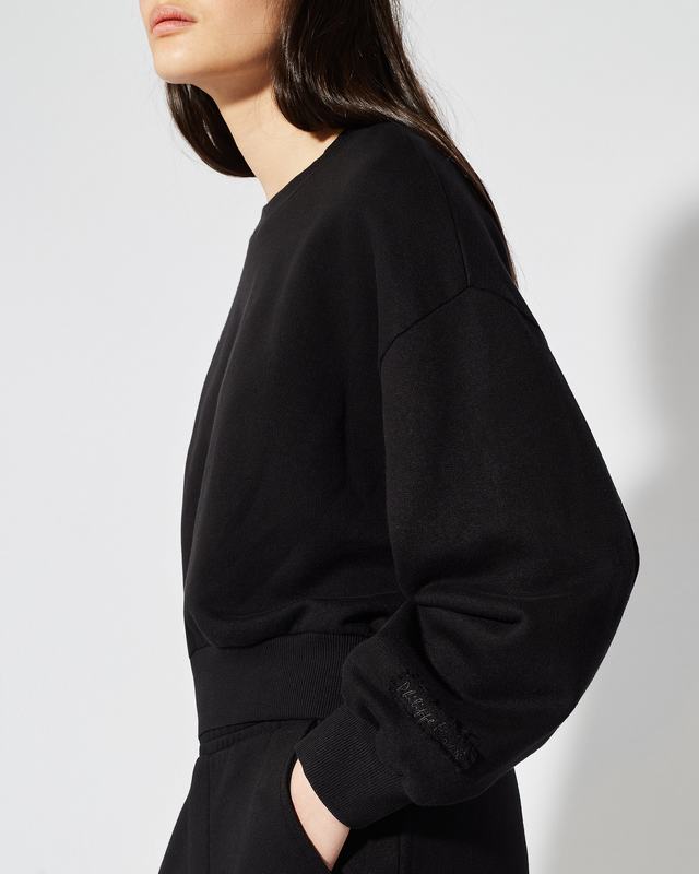 Philippe Model Felpa Cropped Beatrice da Donna Nera in Jersey Soddisfazione Garantita
