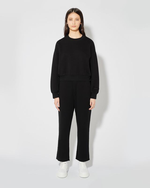 Philippe Model Felpa Cropped Beatrice da Donna Nera in Jersey Soddisfazione Garantita