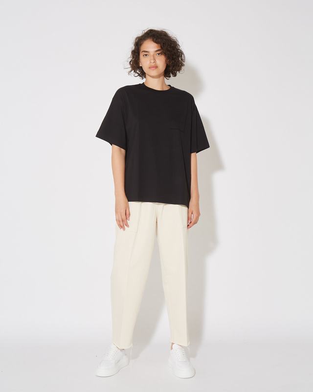 Philippe Model Pantaloni Coline da Donna Ecru in Bull Denim Affare Del Giorno