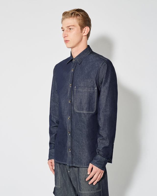 Philippe Model Denim Overshirt David da Uomo Blu in Denim In Vendita