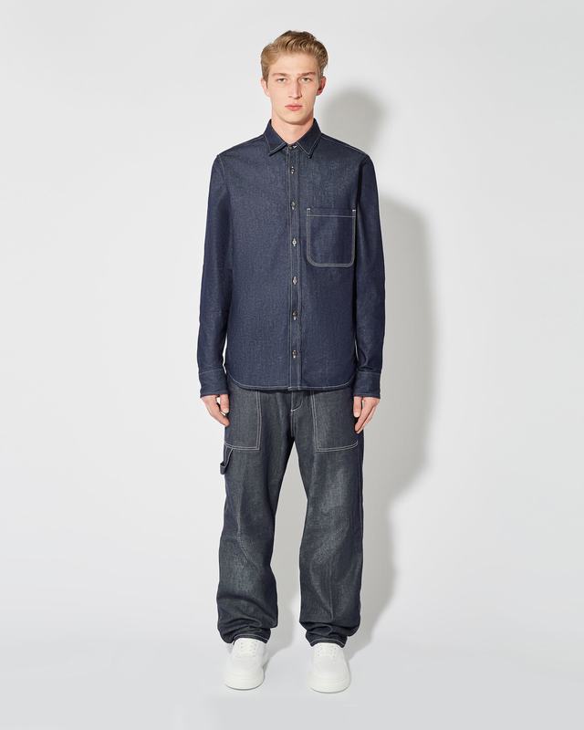 Philippe Model Denim Overshirt David da Uomo Blu in Denim In Vendita