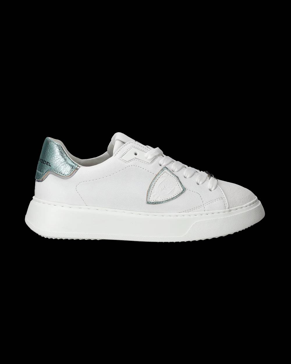 Philippe Model Sneakers Temple da Donna Bianche e Blu in Pelle Morbida In Linea