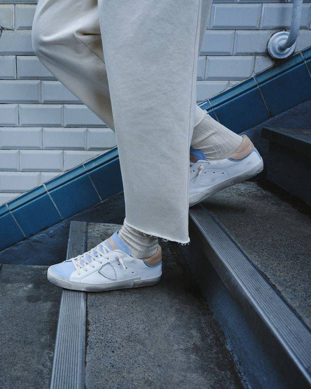 Philippe Model Sneaker basse Paris donna - bianco e azzurro Spedizione Gratuita