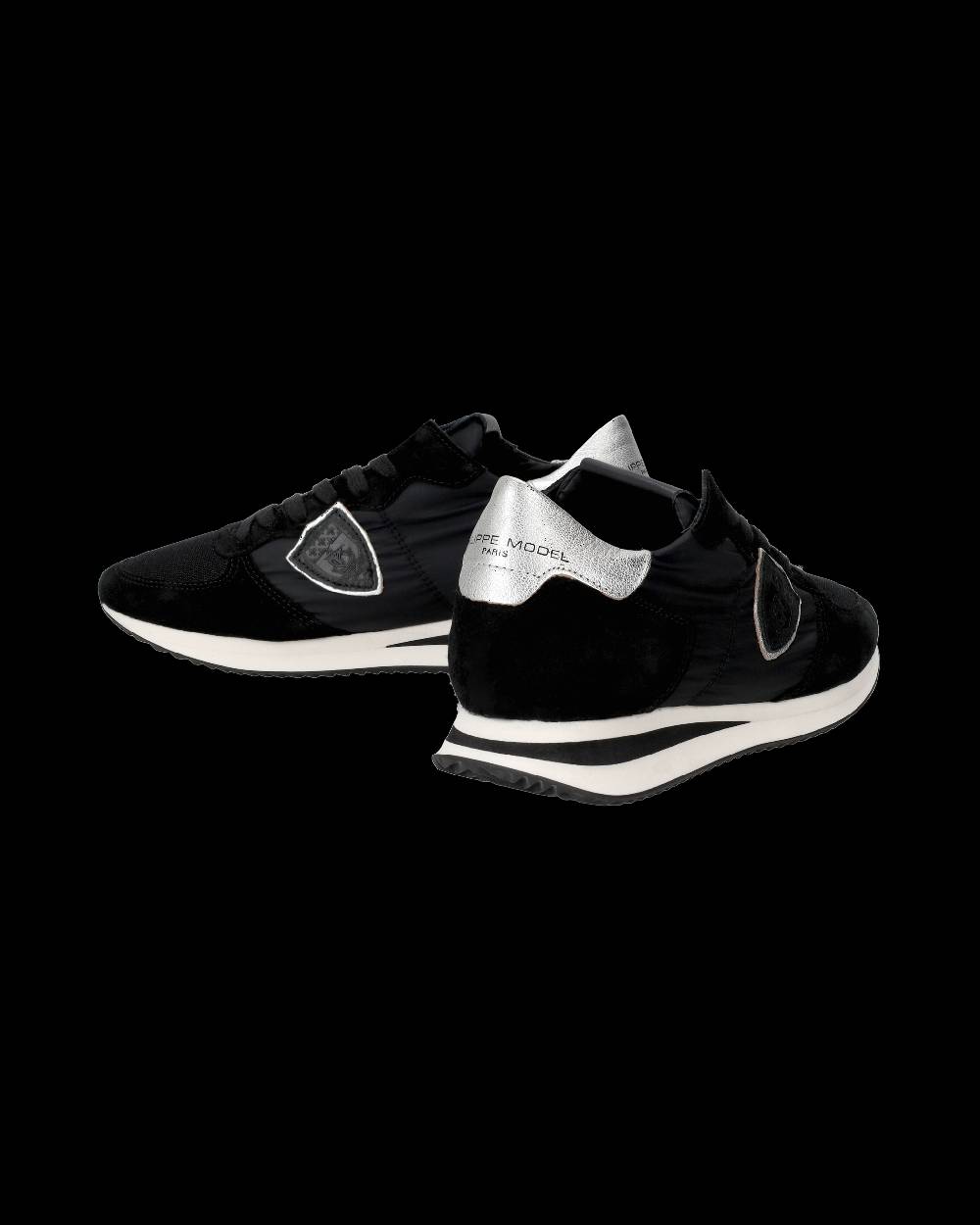Philippe Model Snaker bassa Trpx donna - nero e argento Prezzo Ridotto