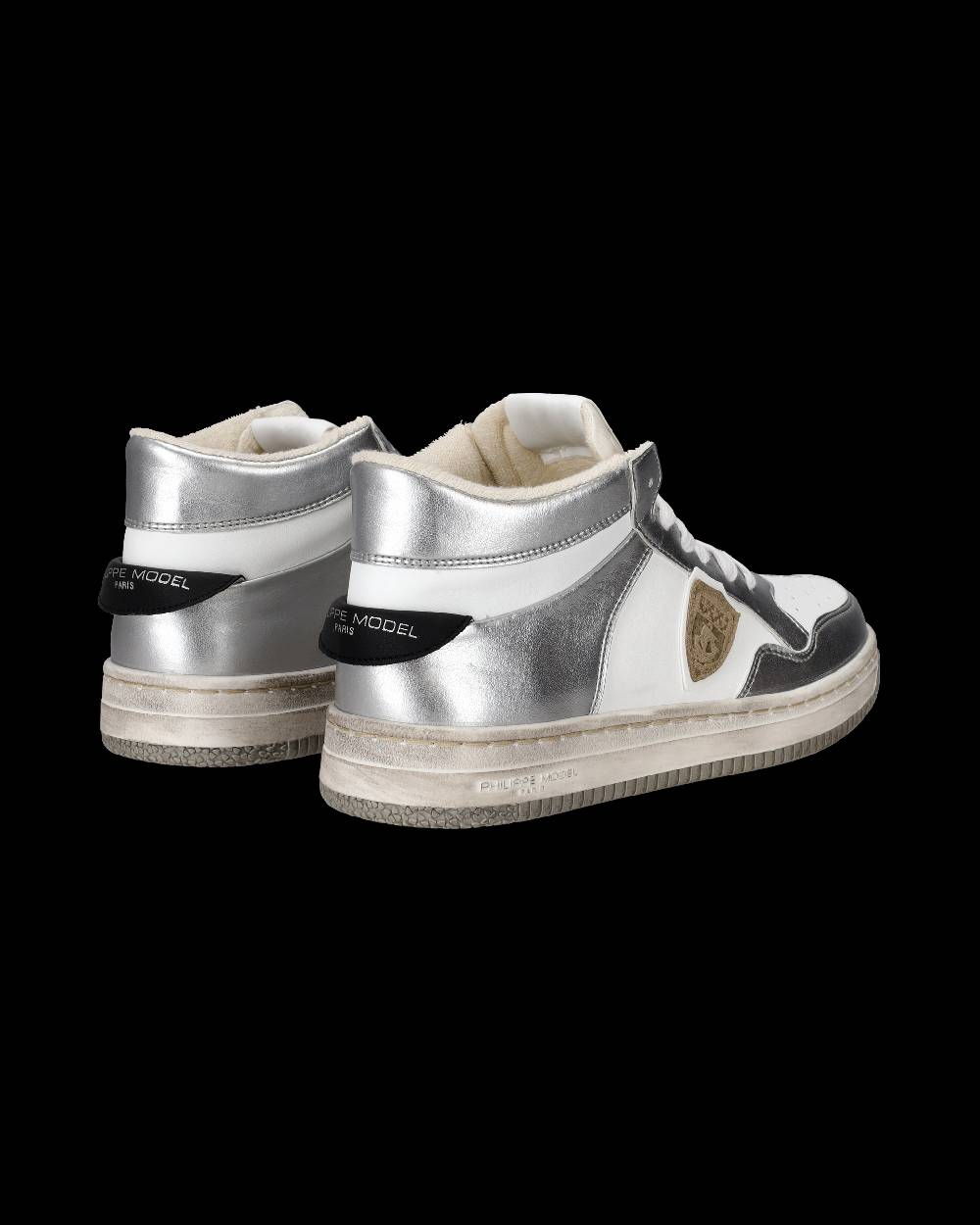 Philippe Model Sneaker mid rise Lyon donna - argento e bianco Saldi Di Fabbrica