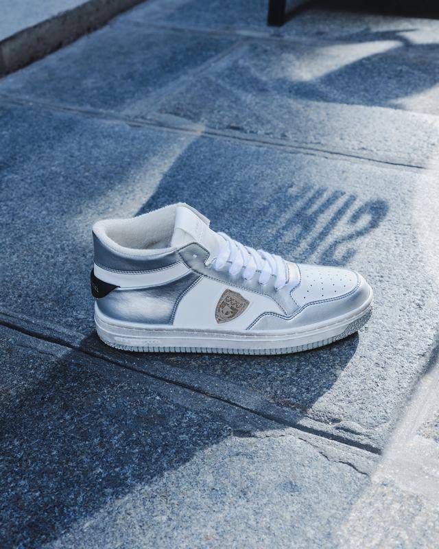 Philippe Model Sneaker mid rise Lyon donna - argento e bianco Saldi Di Fabbrica