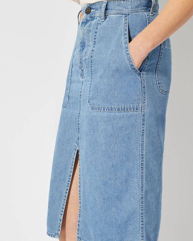 Philippe Model Gonna Di Jeans Seline da Donna Azzurra in Denim In Linea