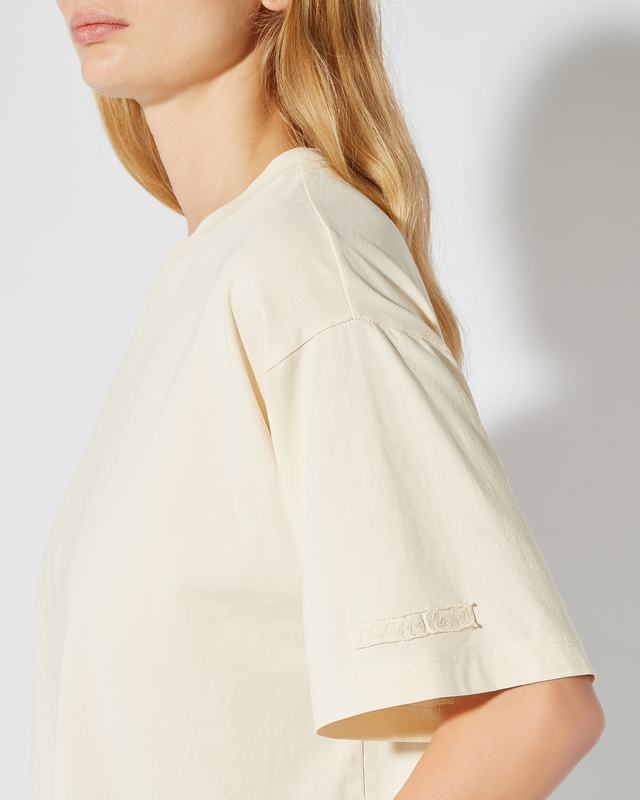 Philippe Model T-Shirt Cropped Marion da Donna Beige ecru in Jersey Nuovo