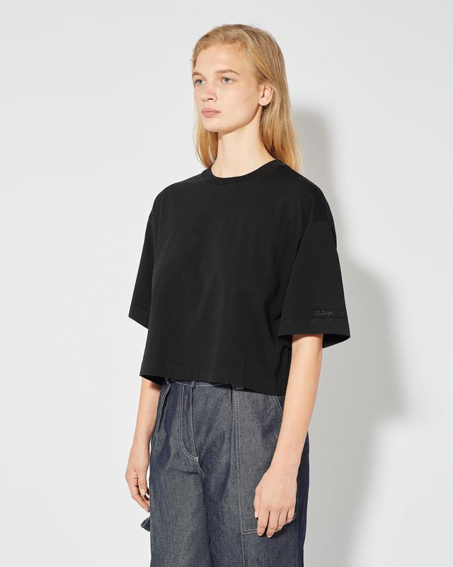 Philippe Model T-Shirt Cropped Marion da Donna Nera in Jersey Qualità