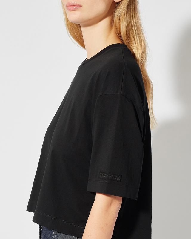 Philippe Model T-Shirt Cropped Marion da Donna Nera in Jersey Qualità