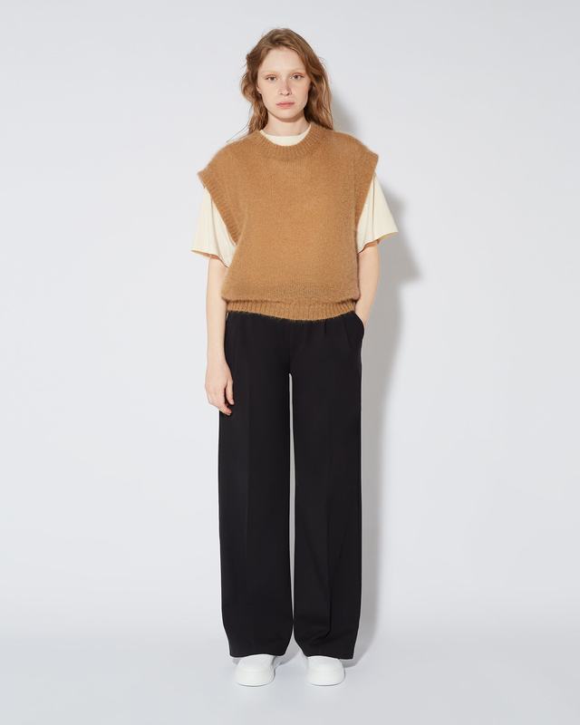 Philippe Model Gilet Yvonne da Donna Marrone in Lana Mohair Nuovo