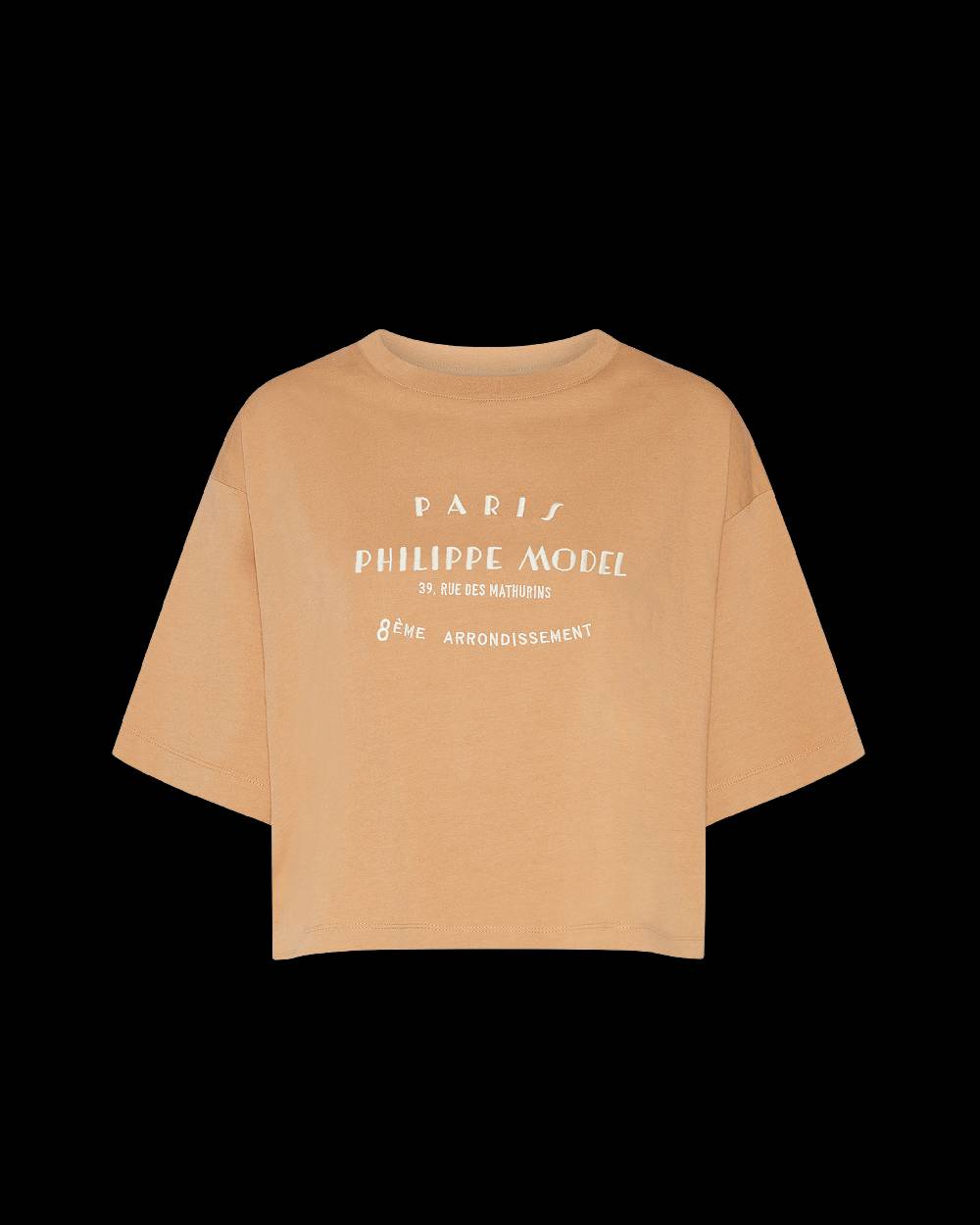 Philippe Model T-shirt cropped Marion da Donna Marrone in Jersey Soddisfazione Garantita