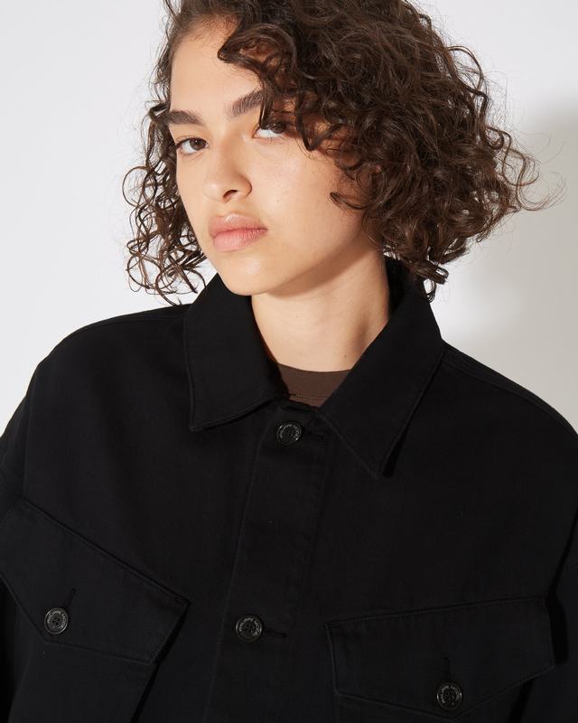 Philippe Model Giacca Nera Giselle da Donna in Bull Denim Novità