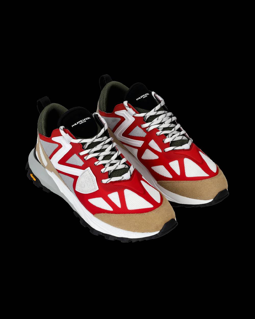 Philippe Model Sneakers Rocx da Uomo Rosse in Tessuto Tecnico
