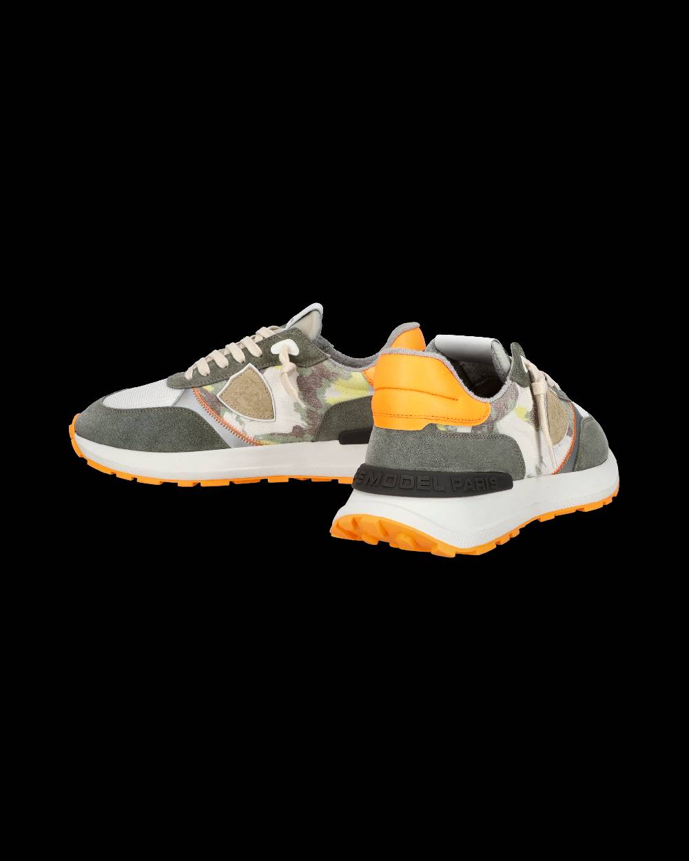 Philippe Model Sneaker sportive Antibes da uomo in tela stampata - Verde e arancione In Linea