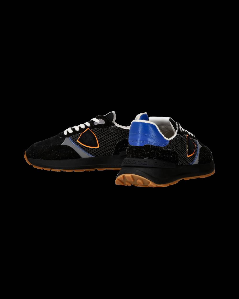 Philippe Model Sneaker sportive Antibes da uomo in nylon e pelle - Nero e arancione Nuovo