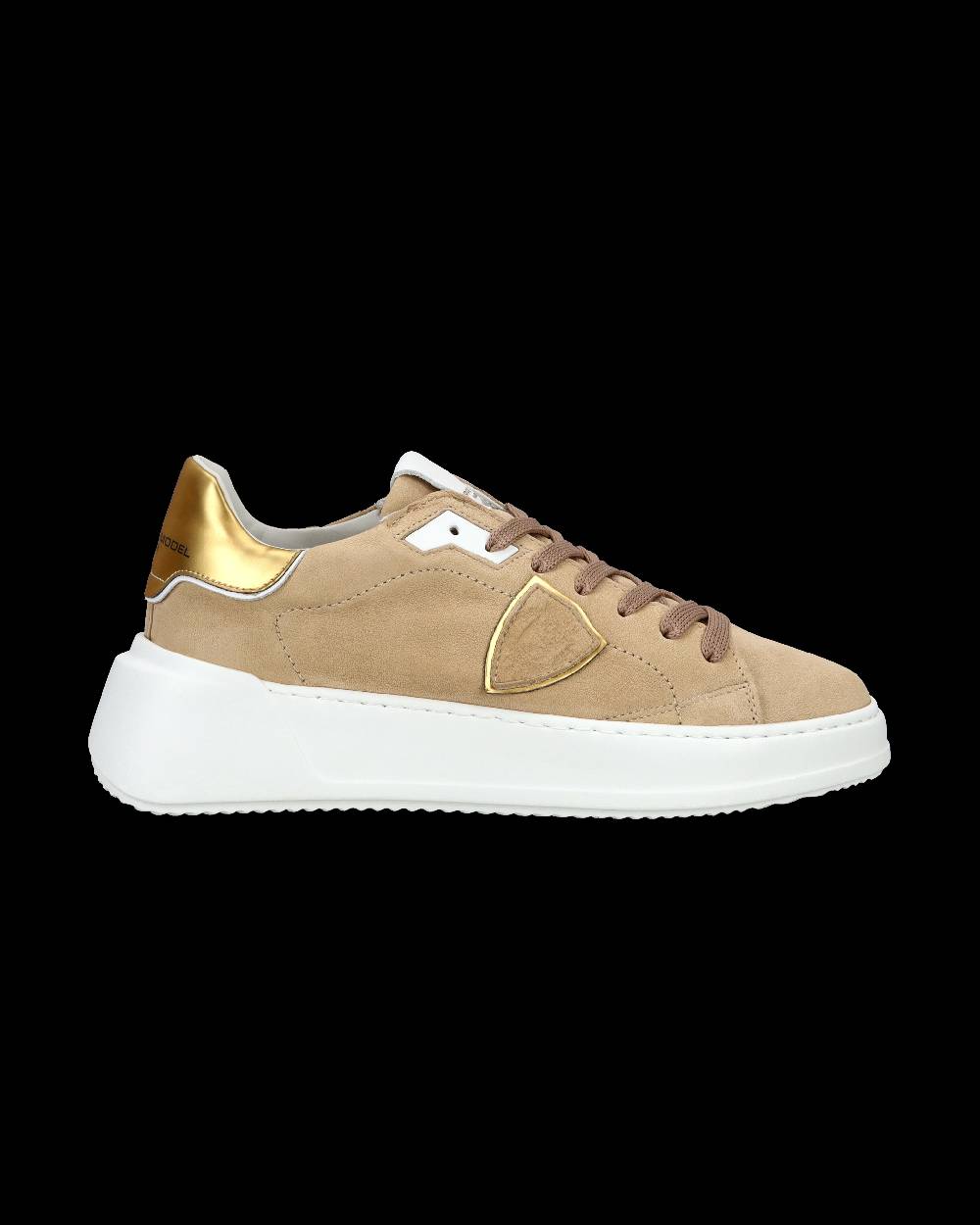 Philippe Model Sneaker casual Tres Temple da donna in pelle Nabuk - Beige Vendita