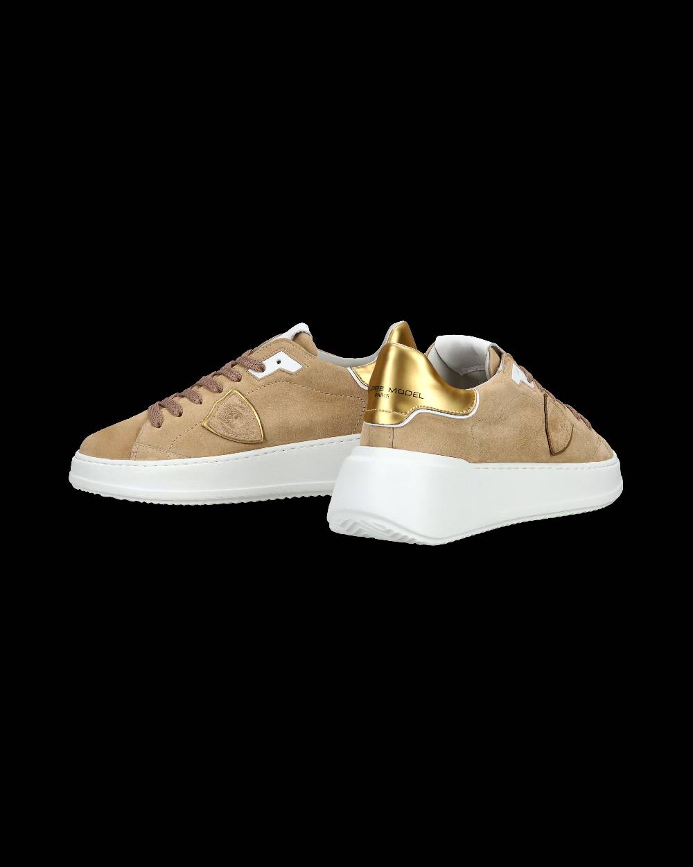 Philippe Model Sneaker casual Tres Temple da donna in pelle Nabuk - Beige Vendita