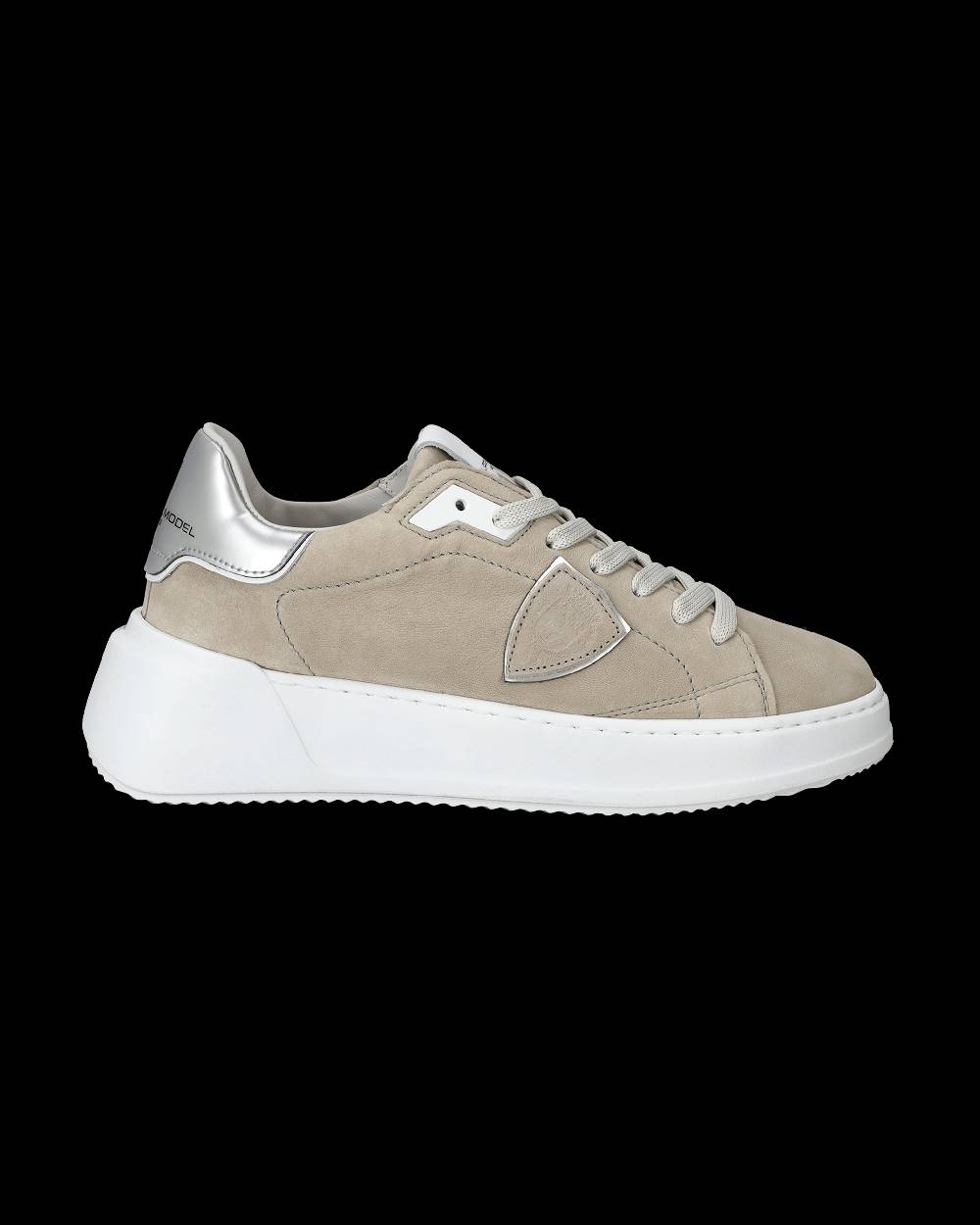 Philippe Model Sneaker basse Tres Temple donna - beige e argento Comprare a buon mercato