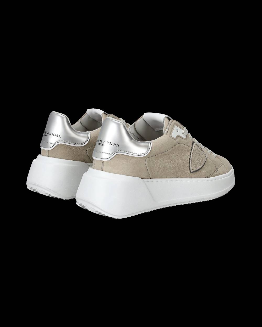 Philippe Model Sneaker basse Tres Temple donna - beige e argento Comprare a buon mercato