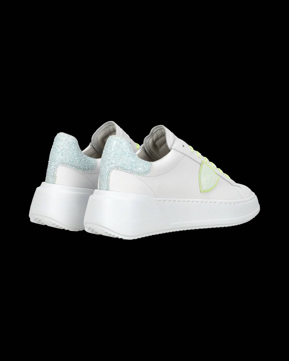 Philippe Model Sneakers casual Tres Temple da donna in pelle e glitter - Bianco e rosa Soddisfazione Garantita