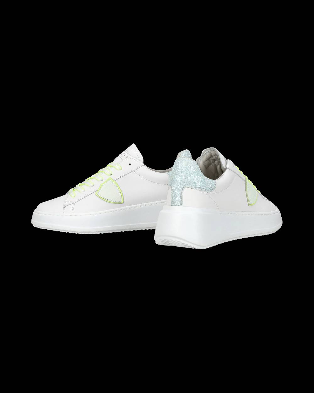 Philippe Model Sneakers casual Tres Temple da donna in pelle e glitter - Bianco e rosa Soddisfazione Garantita