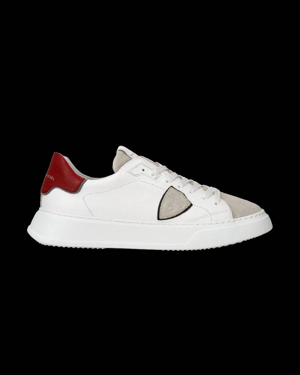 Philippe Model Sneaker casual Temple da uomo in pelle - Bianco e rosso Negozi Online