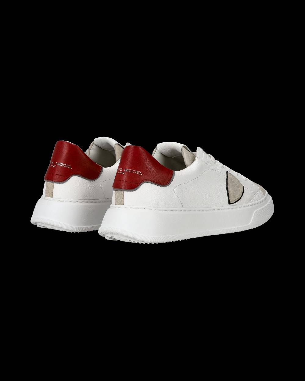 Philippe Model Sneaker casual Temple da uomo in pelle - Bianco e rosso Negozi Online