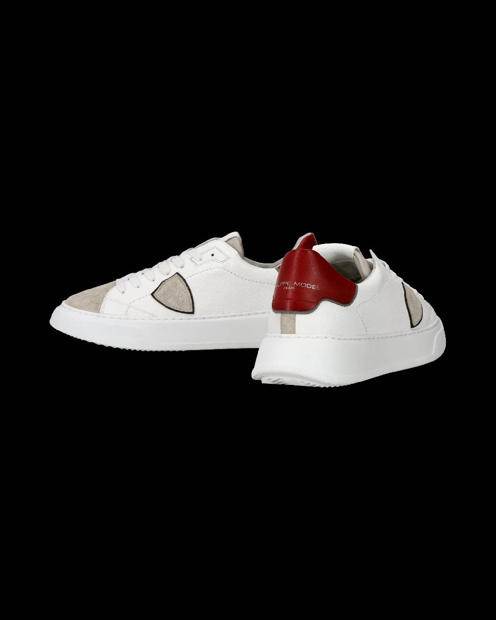 Philippe Model Sneaker casual Temple da uomo in pelle - Bianco e rosso Negozi Online