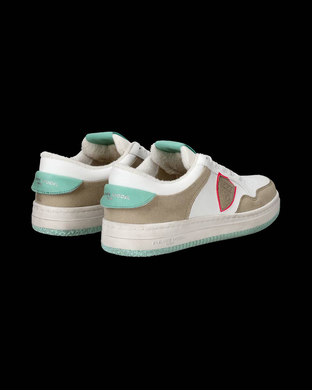 Philippe Model Sneakers Lyon da Donna Bianche e Verdi in Pelle Riciclata Acquista Ora