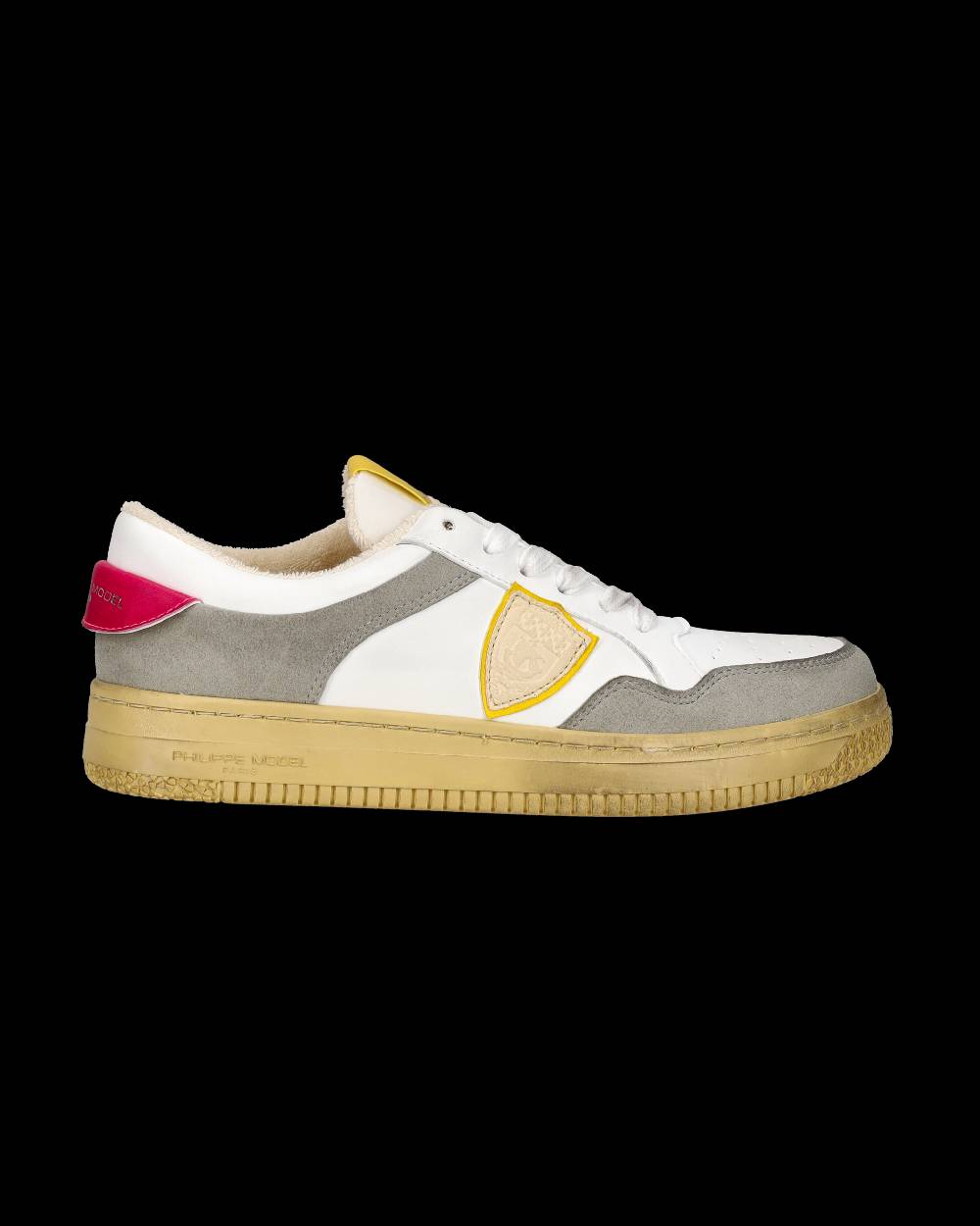 Philippe Model Sneakers Lyon Tennis Donna, Bianco Fucsia Giallo Black Friday